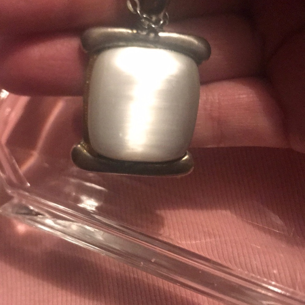 White crystal pendant necklace